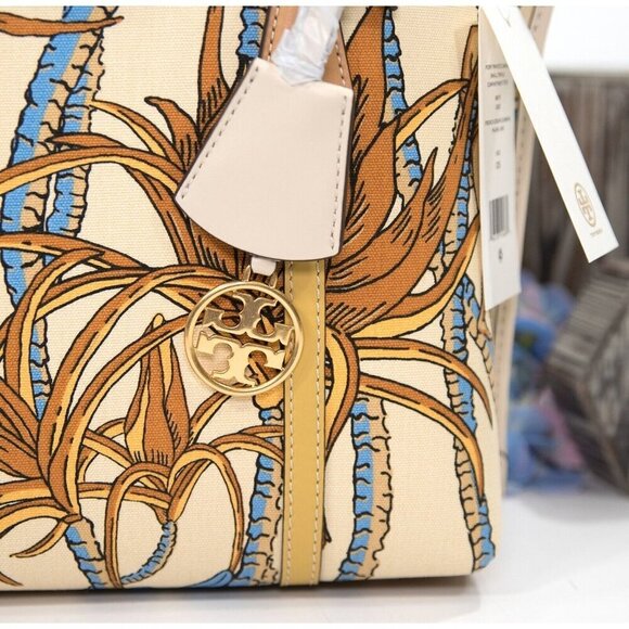 Tory Burch Perry French Cream Climbing Vine Triple Compartment SML Tote Bag NWT - Picture 2 of 7